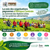 La PROPAC porte les priorités des organisations paysannes d’Afrique Centrale au Sommet des Nations Unies